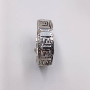 Silver Tone Geneva Platinum Ladies Southwest Design Clamper Bracelet Watch