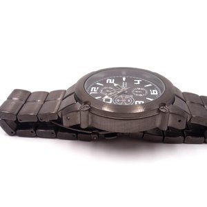 Mens Geneva Platinum Heavy Large Bronze Tone Quartz Watch, New Battery