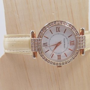 Ellen Tracy Rose Gold Tone Large Face Fashion Quartz Wrist Watch- New Battery