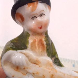 Vintage Occupied Japan Porcelain Boy in Top Hat Playing Guitar Figurine