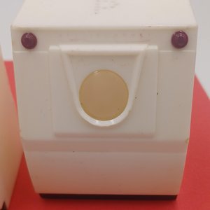 Small Plastic White Westinghouse Washer and Dryer Salt and Pepper Shaker Set, Mid Century