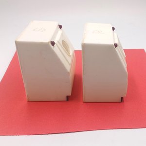 Small Plastic White Westinghouse Washer and Dryer Salt and Pepper Shaker Set, Mid Century