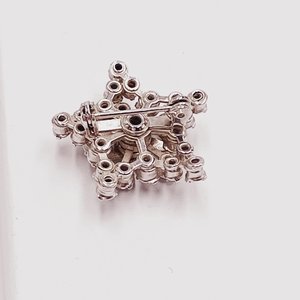 Vintage Rhinestone Order of the Eastern Star Silver Tone Brooch, OES Brooch