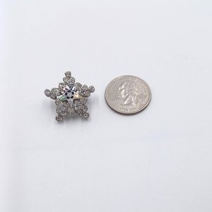 Vintage Rhinestone Order of the Eastern Star Silver Tone Brooch, OES Brooch