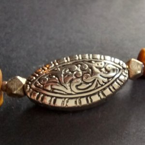 Vintage Natural Tiger's Eye Polished Chips Beaded Necklace