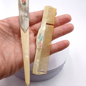 Art Deco Pearly Celluloid Comb and Letter Opener