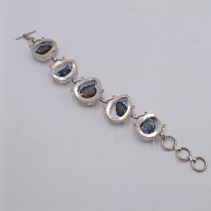 Sterling Silver Southwestern Faux Druzy in Resin Panel Bracelet