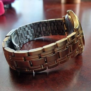 Cherokee Gold Tone and Black Quartz Wrist Watch- New Battery