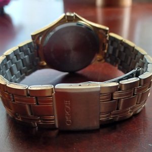 Cherokee Gold Tone and Black Quartz Wrist Watch- New Battery