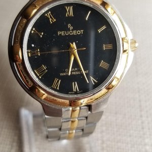 Vintage Mens Peugeot Analog Wrist Watch- New Battery