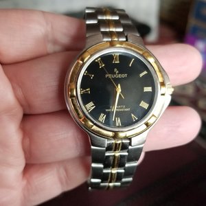 Vintage Mens Peugeot Analog Wrist Watch- New Battery