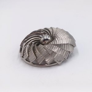 Kramer of New York Silver Tone Round Spiral Brooch