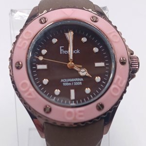 Freelook Ladies Analog Quartz Watch, Pink and Brown Model HA9035/5B, New Battery