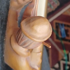 Vintage German Carved Wooden Fiddler in Frame, Home Decor, Unique Item, Vintage Art