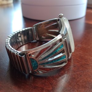 Vintage Benrus Three Stars Self Winding  Southwestern Band Mens Watch- Runs Fast, Read Description