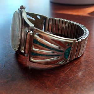 Vintage Benrus Three Stars Self Winding  Southwestern Band Mens Watch- Runs Fast, Read Description