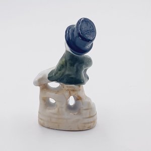 Vintage Occupied Japan Porcelain Boy in Top Hat Playing Guitar Figurine