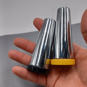 Vintage Mid Century Modernist Chrome Taper Salt and Pepper Shakers