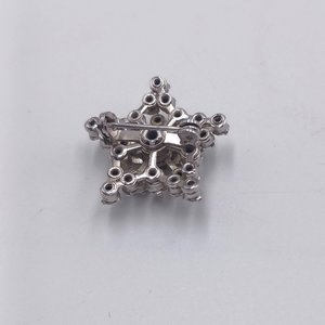 Vintage Rhinestone Order of the Eastern Star Silver Tone Brooch, OES Brooch