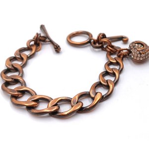 Juicy Couture Copper and Rhinestones Curb Chain Bracelet