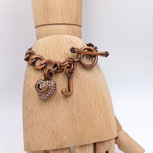 Juicy Couture Copper and Rhinestones Curb Chain Bracelet