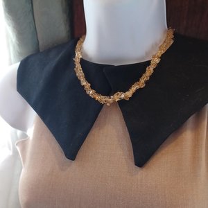 Natural Citrine Chips Beaded Ladies Choker Necklace