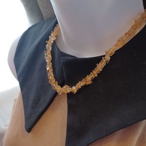 Natural Citrine Chips Beaded Ladies Choker Necklace