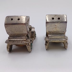 Vintage Model T's Silver Plate Texas Souvenir Salt and Pepper Shakers Set