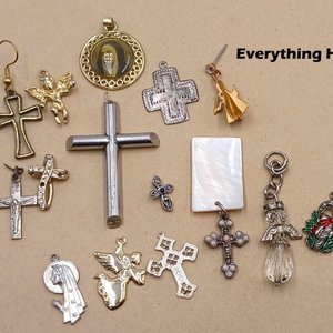HUGE Assemblage Bits and Pieces Lot- ONLY the Good Stuff, 100% Crafting Lot- Almost 2lbs!