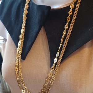 MONET Multi-strand Gold Tone Chain Necklace
