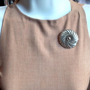 Kramer of New York Silver Tone Round Spiral Brooch