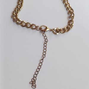 Gold Tone with Faceted Black and Yellow Cabochons Statement Necklace
