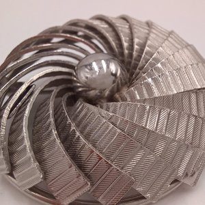 Kramer of New York Silver Tone Round Spiral Brooch