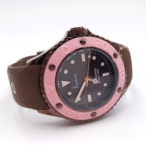 Freelook Ladies Analog Quartz Watch, Pink and Brown Model HA9035/5B, New Battery
