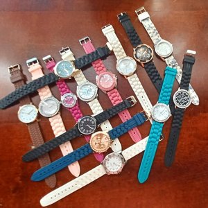 Ladies Silicone Bands Fashion Watches Lot- 15 Total Watches, Multiple Colors and Styles