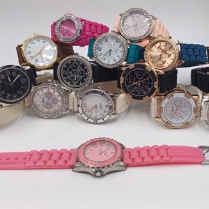 Ladies Silicone Bands Fashion Watches Lot- 15 Total Watches, Multiple Colors and Styles