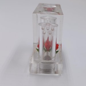 Vintage Lucite Salt and Pepper Single Unit with Encased Rose in the Center