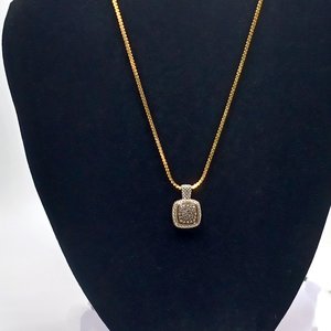 Vintage Alwand Vahan Sterling and 14K Gold Pavé Diamonds Pendant, Vahan Jewelers
