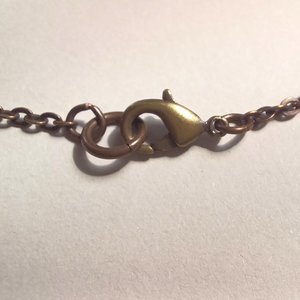Vintage Ornate Bronze Tone Victorian Revival Perfectly Faceted True Crystal Pendulum Fob Necklace