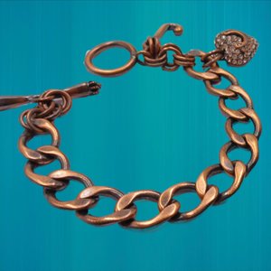 Juicy Couture Copper and Rhinestones Curb Chain Bracelet