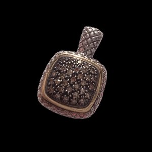 Vintage Alwand Vahan Sterling and 14K Gold Pavé Diamonds Pendant, Vahan Jewelers