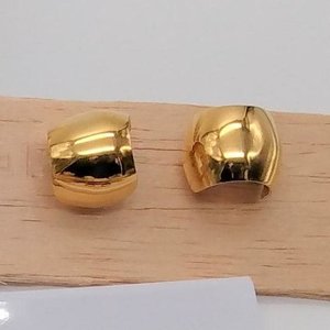 Vintage MONET Chunky and Wide Gold Tone Hoop Pierced Earrings