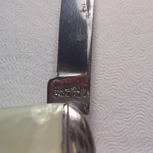 Vintage Imperial Signal Corps 2 Blade Folding Pocket Knife with Pearl Handle