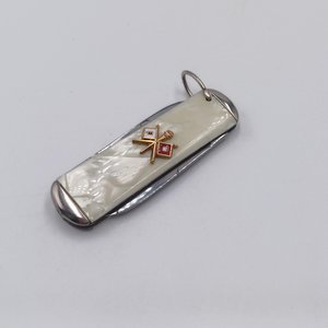 Vintage Imperial Signal Corps 2 Blade Folding Pocket Knife with Pearl Handle