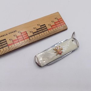 Vintage Imperial Signal Corps 2 Blade Folding Pocket Knife with Pearl Handle