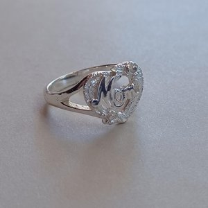 Sterling Silver Heart "Mom" Ring Made in Peru, Size 6.75, Gift for Mom, New Mom, Wife