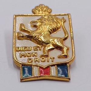 Vintage *Dieu et Mon Droit (GOD And My Right) WWll British War Relief Accessocraft Lapel Pin