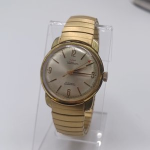 Vintage Waltham Mens Gold 17 Jewels Shock Resistant Mechanical Wrist Watch, Runs