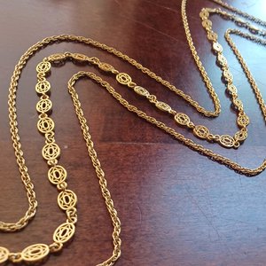 MONET Multi-strand Gold Tone Chain Necklace