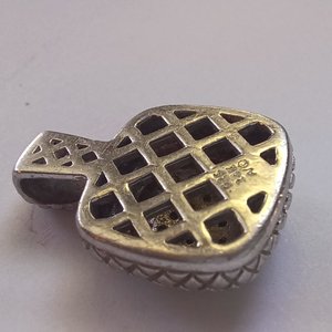 Vintage Alwand Vahan Sterling and 14K Gold Pavé Diamonds Pendant, Vahan Jewelers